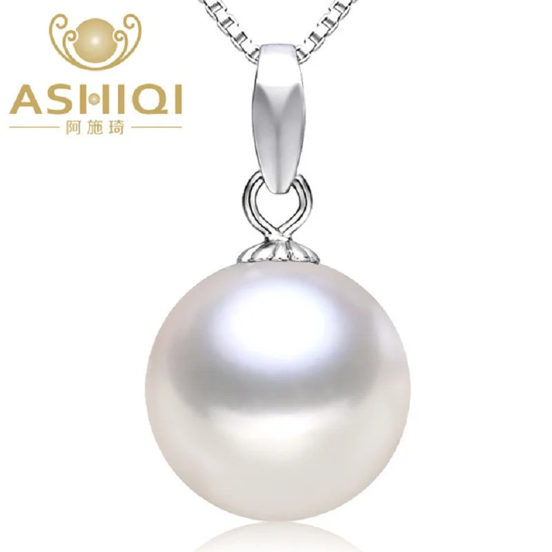 ASHIQI Perfectly Round Natural Freshwater Pearl Necklaces & Pendant with 925 Sterling Silver Necklace , 9-10mm pearls jewelry ASHIQI Perfectly Round Natural Freshwater Pearl Necklaces & Pendant with 925 Sterling Silver Necklace , 9-10mm pearls jewelry