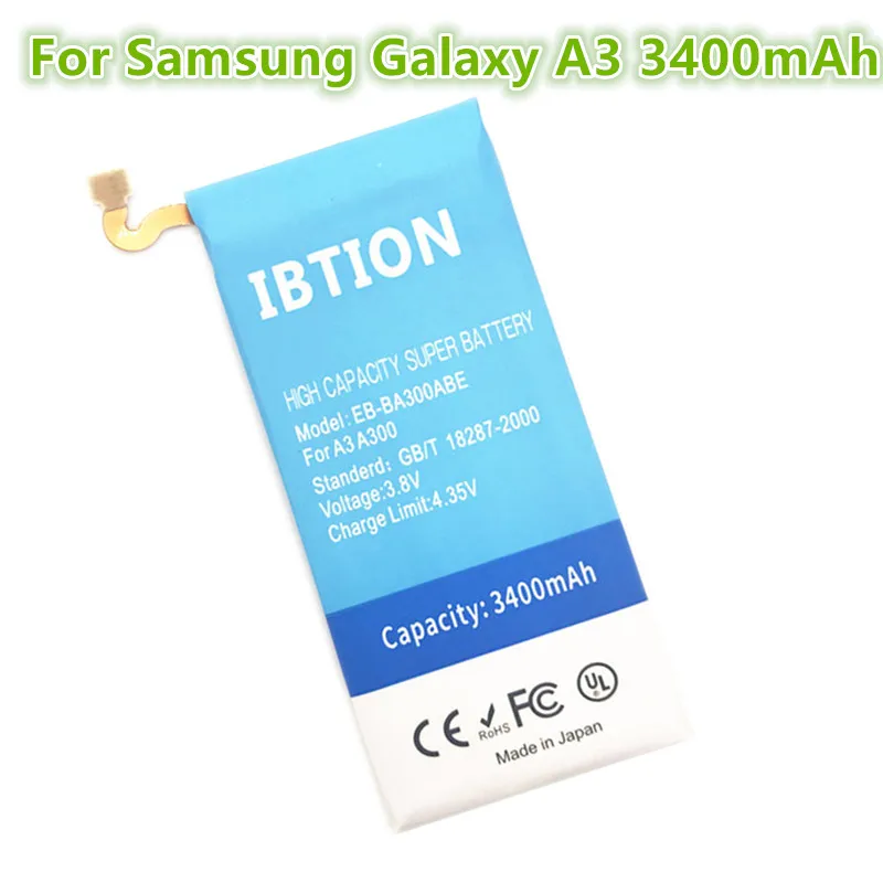 Ibtion EB BA300ABE 3400 мА/ч Батарея для Samsung Galaxy A3 2015 A300 A3000 A300X A300H A300F A3009 A300FU A300G A300M
