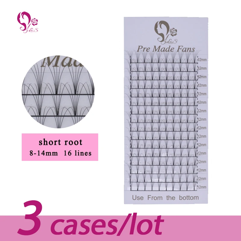 

J&S 3 cases eyelashes extension 5D pre-made fans high quality hand made lashes false mink natural lash