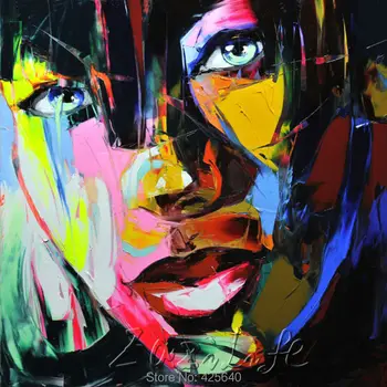 

Palette knife painting portrait Palette knife Face Oil painting Impasto figure on canvas Hand painted Francoise Nielly 25