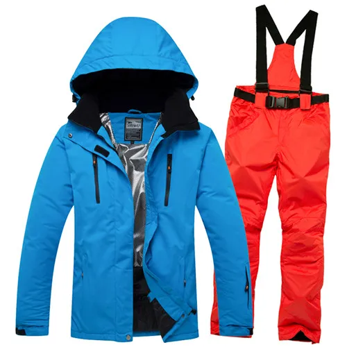 30 градусов супер теплый лыжный костюм сноуборд куртка брюки для мужчин и женщин унисекс одежда ветрозащитный водонепроницаемый плотный спортивный костюм - Цвет: Color 5
