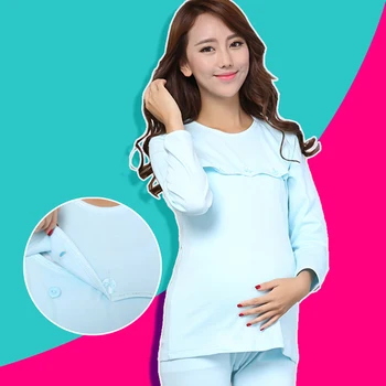 

Spring and autumn pregnant women pajamas home nursing wear, plus size maternity nursing pajamas home wear suit