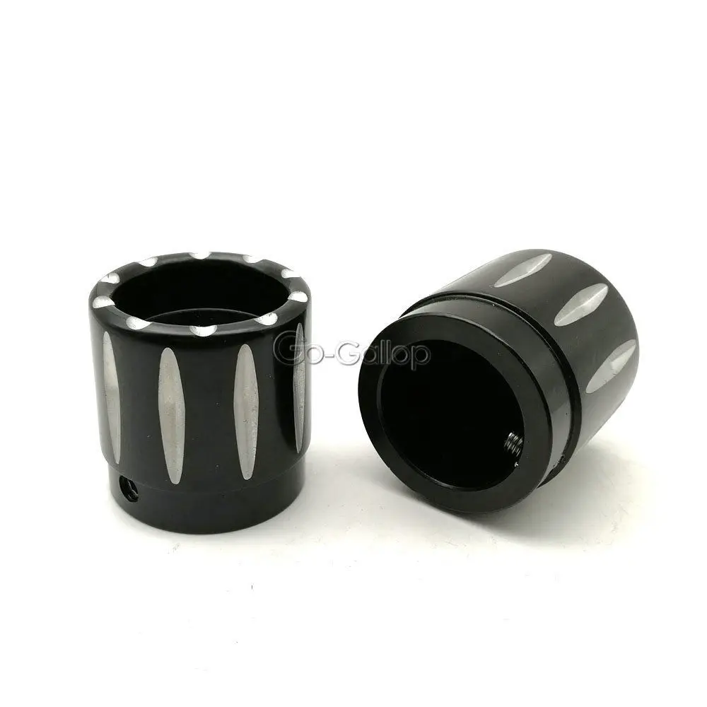 Black CNC Edge Cut Front Axle Nut Cover Bolt Kit For Harley Dyna Super