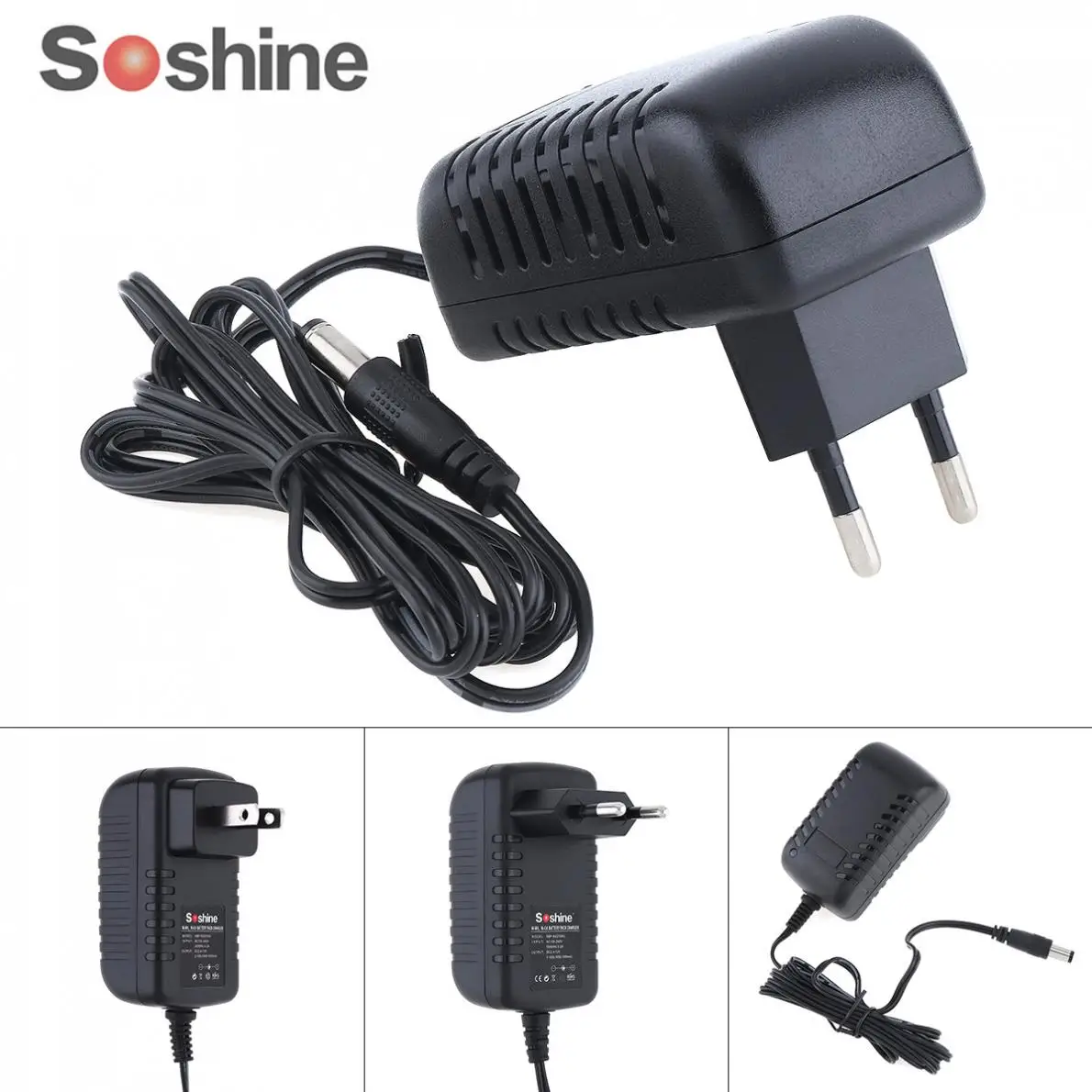 

Soshine AC 100-240V 0.2A US/EU Plug DC 2.4-12V Power Supply Travel 2.1 Power Adapter for Ni-MH Ni-Cd Battery Pack Charger