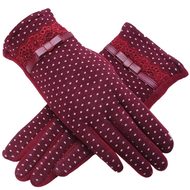 New Mittens For Women Gloves Trendy Winter Lace Ladies