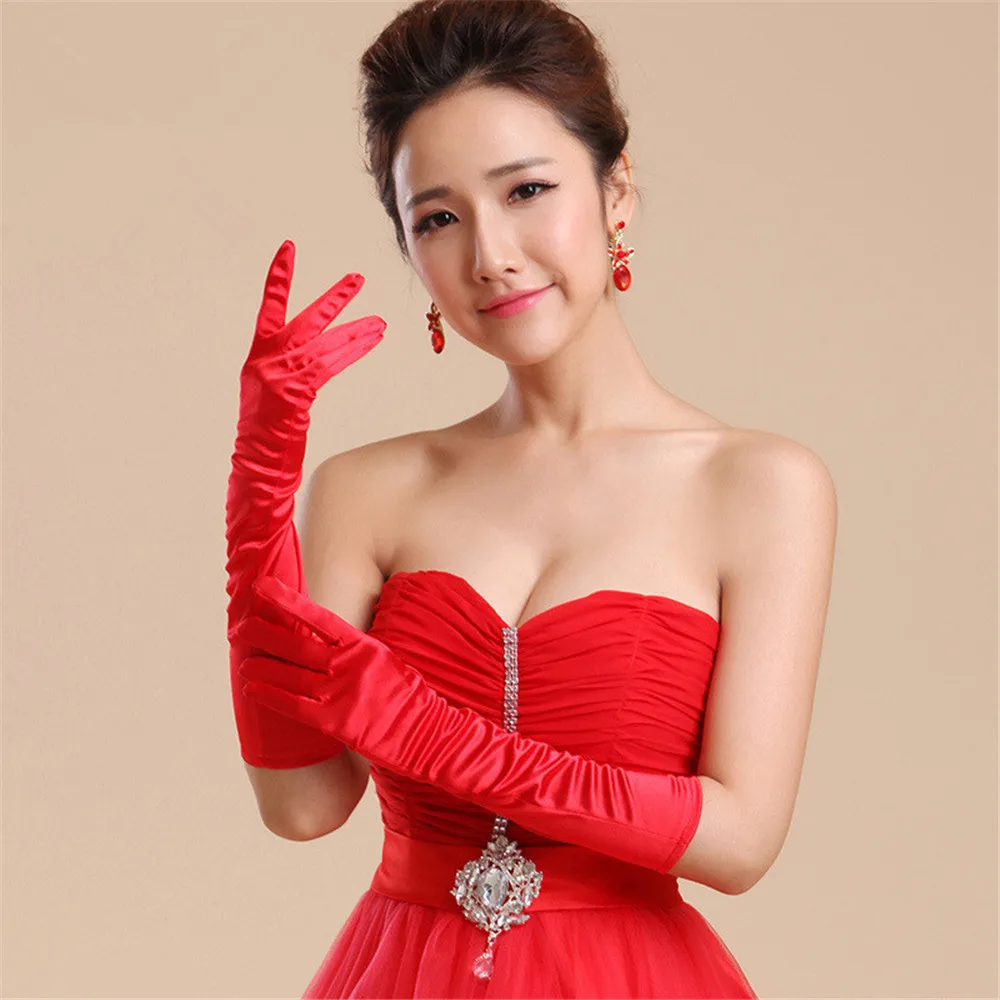 

New Arrival Bridal Gloves Elegant Satin Gloves Wedding Accessories Vestido Bridal Cheap Finger Sexy