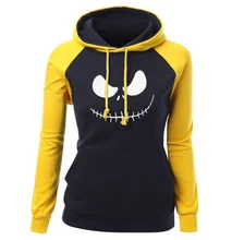 Women’s Sweatshirt 2018 Autumn Winter Fleece Hoodie For Female Jack Skellington Pumpkin King Print Streetwear Slim Hip Hop Hoody