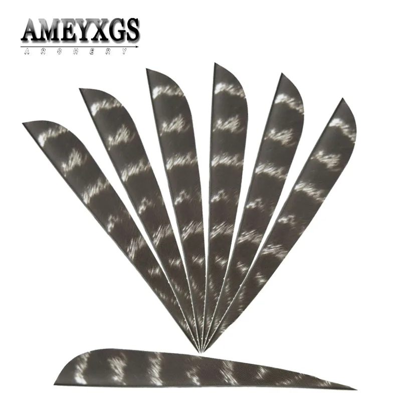 

50pcs Archery Turkey Feather Right Wing Arrow Drop Feather 5Inch Natural Arrow Vanes Teardrop fletched Arrow Hunting Accessories
