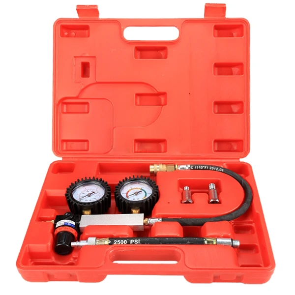 

Cylinder Tester Detector Engine Compression Leak-down Test Gauges Set & Red Case