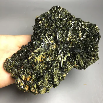 

547g Natural rare rough crystal mineral cluster Green tourmaline cluster specimens for sale