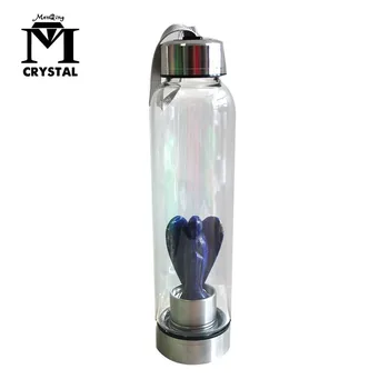 

2019 Hot Sale Drop Shipping Natural Crystal angel Healing Obelisk Wand Elixir Quartz Lapis lazuli Crystal Water Bottle Tools