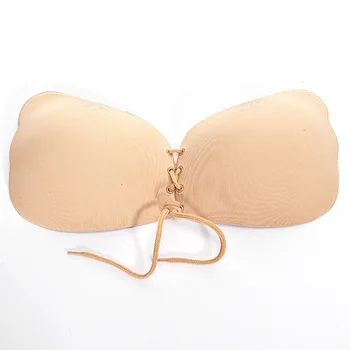 

Women Push Up Invisible Nude Bra Bandage Reusable Silica Gel Breast Petals Strapless Sexy Bra for Wedding Dress