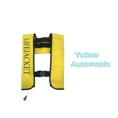 150N для взрослых, Макс. 150 кг, Автоматический надувной спасательный жилет, высокое качество, спасательный жилет для вождения и рыбалки, исключается CO2, жилет для подъемника - Цвет: Светло-желтый
