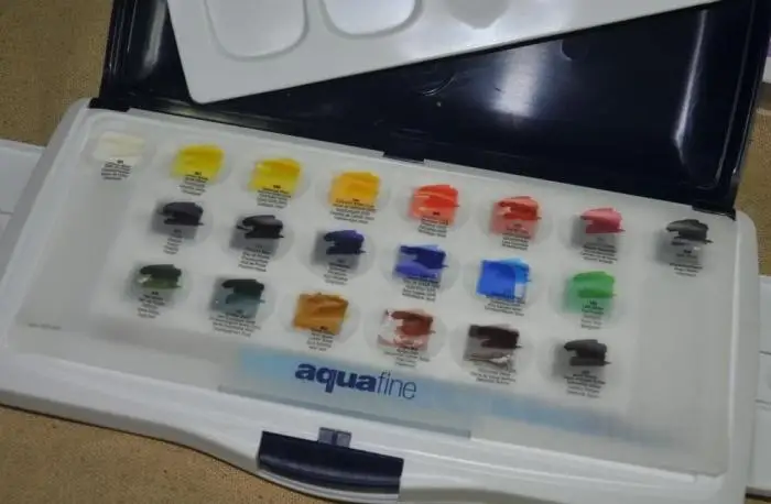 Aquafine колледж уровень Твердые акварельные пигмент в коробке комплект, принадлежности для живописи 20 цветов