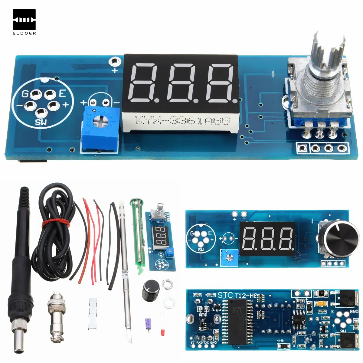 

DIY Electric LED Displays Module Basic Ability PracticalDigital Soldering Iron Station Temperature Controller Kits T12 Handle