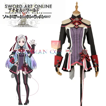

W1182 Sword Art Online the Movie: Ordinal Scale YUNA Cosplay Costume Custom on the Shoulder Turtleneck Skirt Women Girl Dress