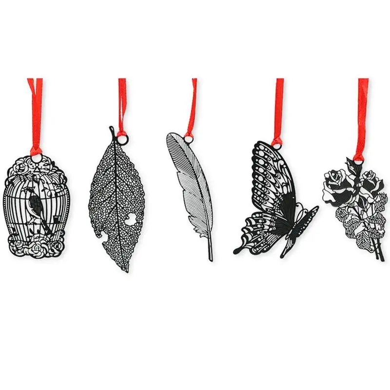 Китайский традиционный стиль закладки Diy Kawaii бабочка птичья клетка перо цветок металлические закладки для книги креативные канцелярские принадлежности