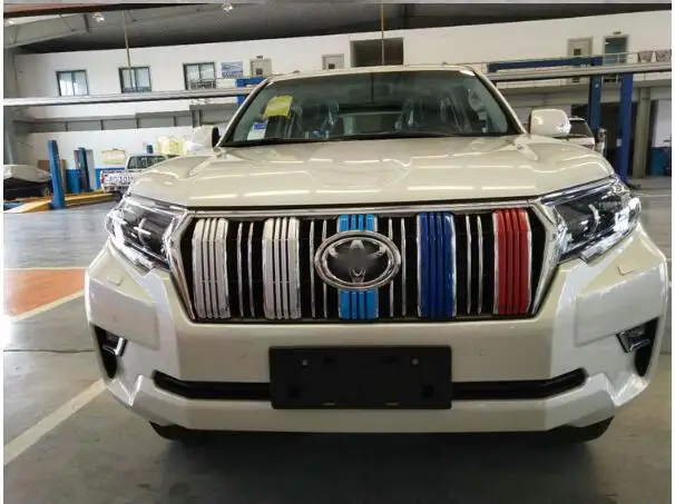 

ABS Colorful Front Grille Cover Trims Racing Grille Cover For Toyota Land Cruiser Prado LC150 FJ150 Accessories 2018 6pc/kits