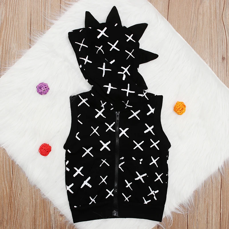 

New 2019 Children Autumn and Winter Animal Vest for Boy Girls Kid Thin Cartoon Dinosaur Hooded Warm Waistcoat Clothing Outerwear