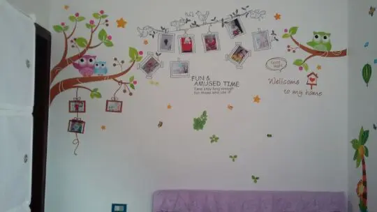 DIY pegatinas de pared decoración del hogar de la historieta Owl árbol marcos arte Decal extraíble murales pegatinas pared vinilos pared