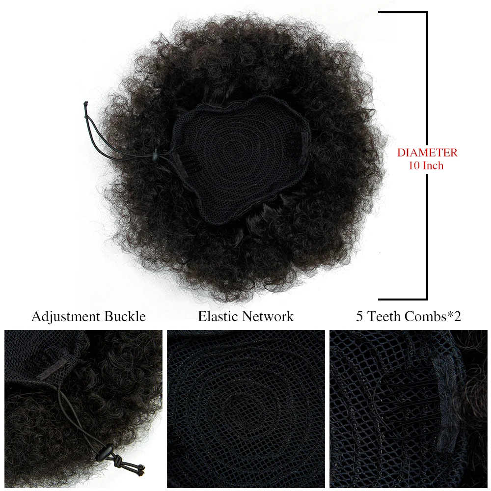 Синтетические шиньон афро волосы булочки производитель Postiche Cheveux волосы штук булочки волос диаметр 10 дюймов волосы булочки афро волосы кусок