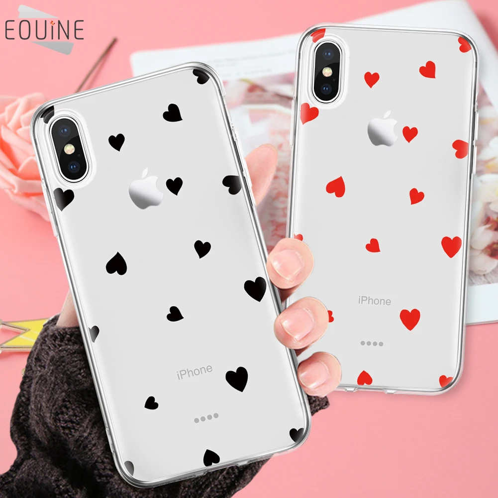 Durable Cute Love Heart Phone Case for iPhone X Case for iPhone 6 6S 7 8 Plus Cases Ultra thin