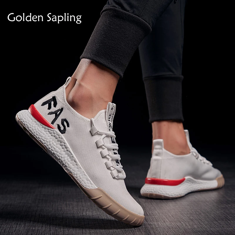 

Golden Sapling Men's Sneakers Breathable Running Shoes Men Outdoor White Air Mesh Sport Shoes Men Sneakers Summer Trail Sneaker