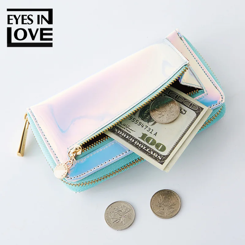 EYESINLOVE Новинка 2018 лазерный голографический кошелек Женский Дамский клатч женские