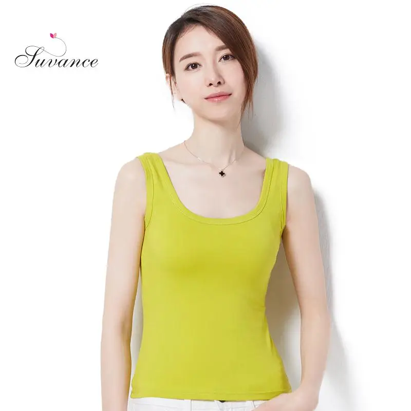 

Suvance Sexy Low-cut Slim Solid Color Basic Women Tank Top