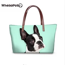 Whosepet корги Сумки на плечо для Для женщин Симпатичные Сумки животных печати леди сумка Бостон терьер Топ-ручка Сумки пляжные Спортивные сумки Хобо