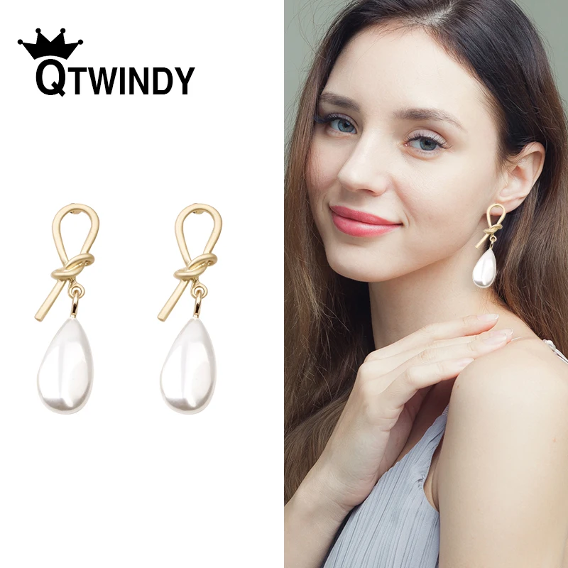 

Pearl Statement Earrings for Women Bohemian Irregular Simulated Pearl Dangle Drop Earrings boucle d'oreille femme 2019 earring