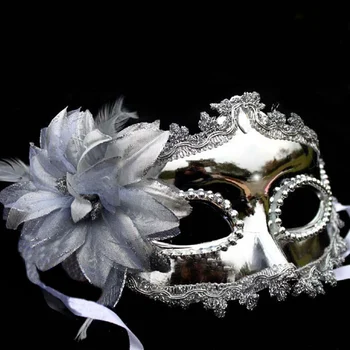 

Wholesale - Golden/Silver Side brought flowers mask 10pcs VintageCarnival Mask Venetian Mask