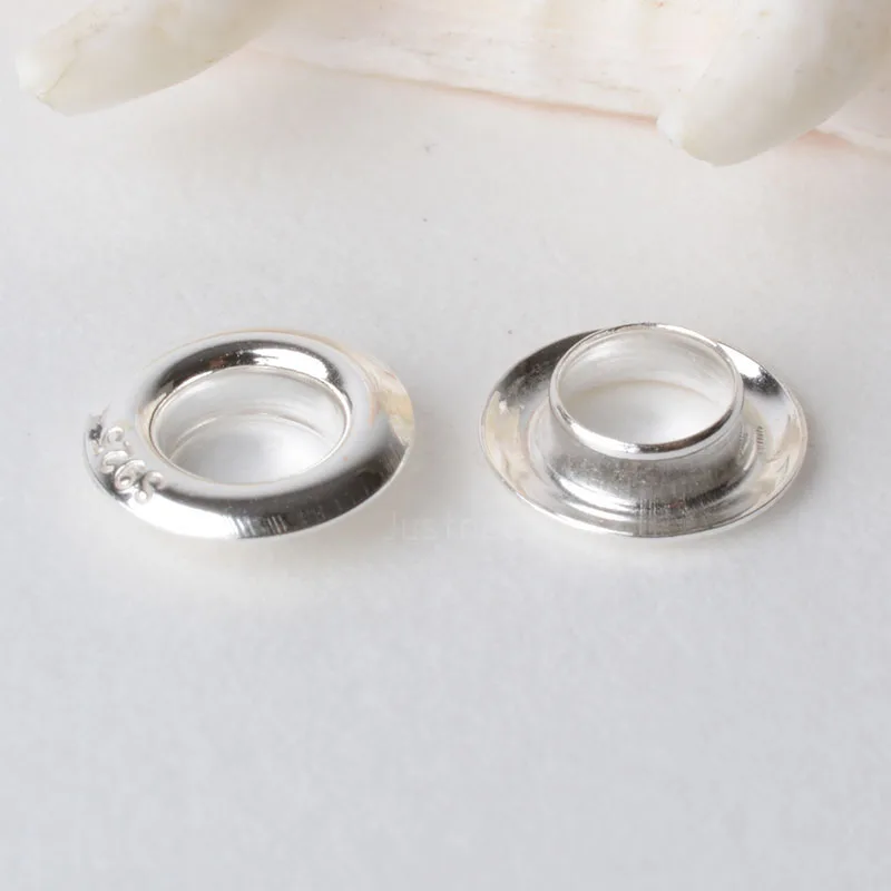 

Solid 925 Sterling Silver Eyelet Rivets for Big Hole Beads, jewelry DIY silver findings/components