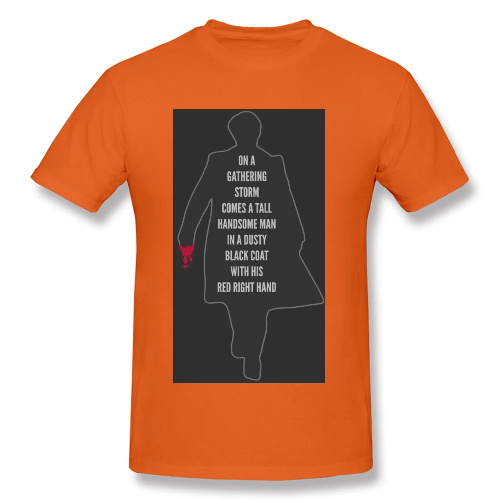 Europe Party Tops Tees for Boys 2018 Discount Summer Crewneck Cotton Fabric Short Sleeve Tshirts Custom T-Shirt Peaky Blinders   Red Right Hand orange