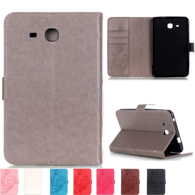 Embossed butterflies Fashion Wallet Stand Holder Case For Samsung Galaxy Tab A6 7.0 T280 T285 7&quot Tablet Card Slot Smart case |