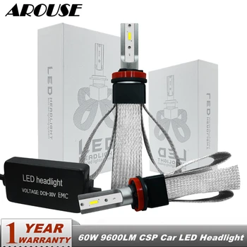 

AROUSE H11 H1 9005 H7 9006 LED Headlight Bulbs H4 Hi-Lo Beam CSP SMD 60W 9600lm 6000K Car Auto Headlamp Fog Light DC12v 24v