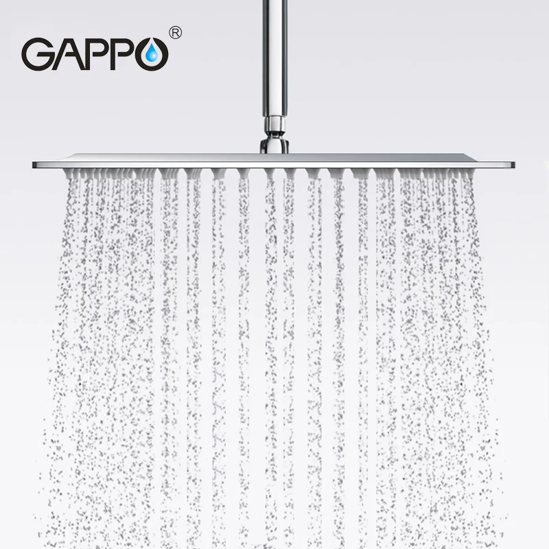

GAPPO 1PC 200*200mm High Quality Square 304 Stainless Steel Rainfall Shower Faucet Overhead Shower G28