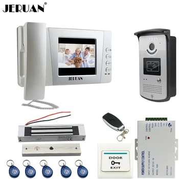 

JERUAN Home 4.3 inch Video Door Phone Entry intercom System Kit +700TVL RFID Waterproof IR Camera + 180 KG Magnetic lock