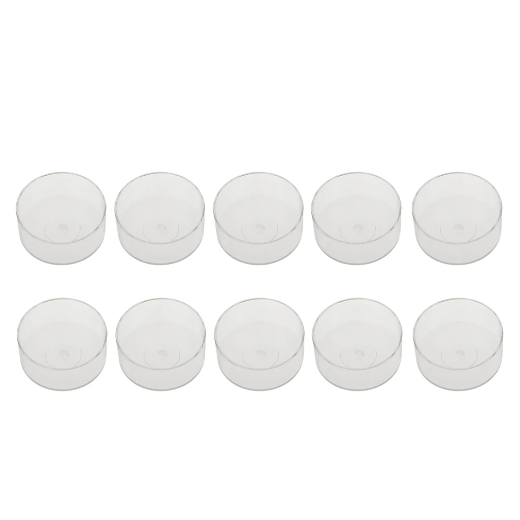 10 Lot Clear Plastic Tealight Cups Round Shaped Candle Mold Jelly Gel Wax Containers Making Mould Handmade Craft Mold
