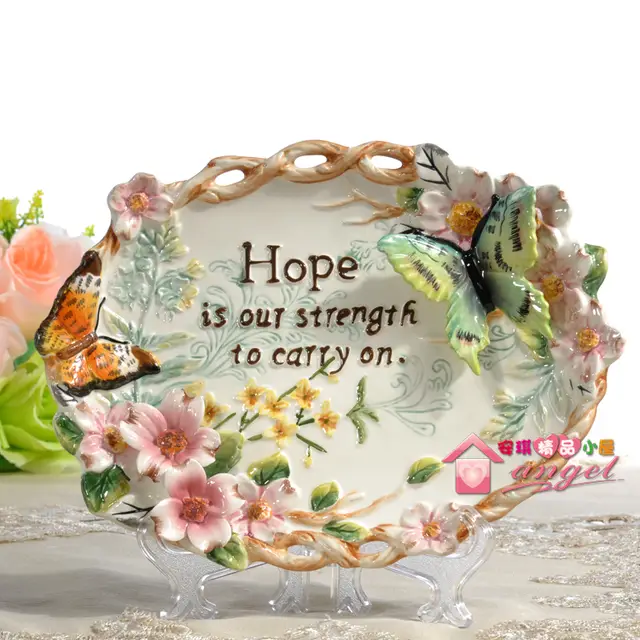 Butterfly Dance Oval Decorative Wall Dishes Porcelain Decorative