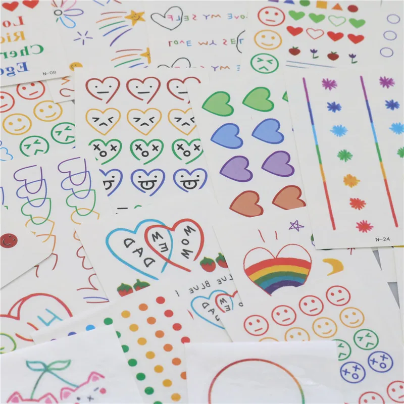 1 Bag 30 pcs DIY stationery stickers children Tattoo Stickers office stationery