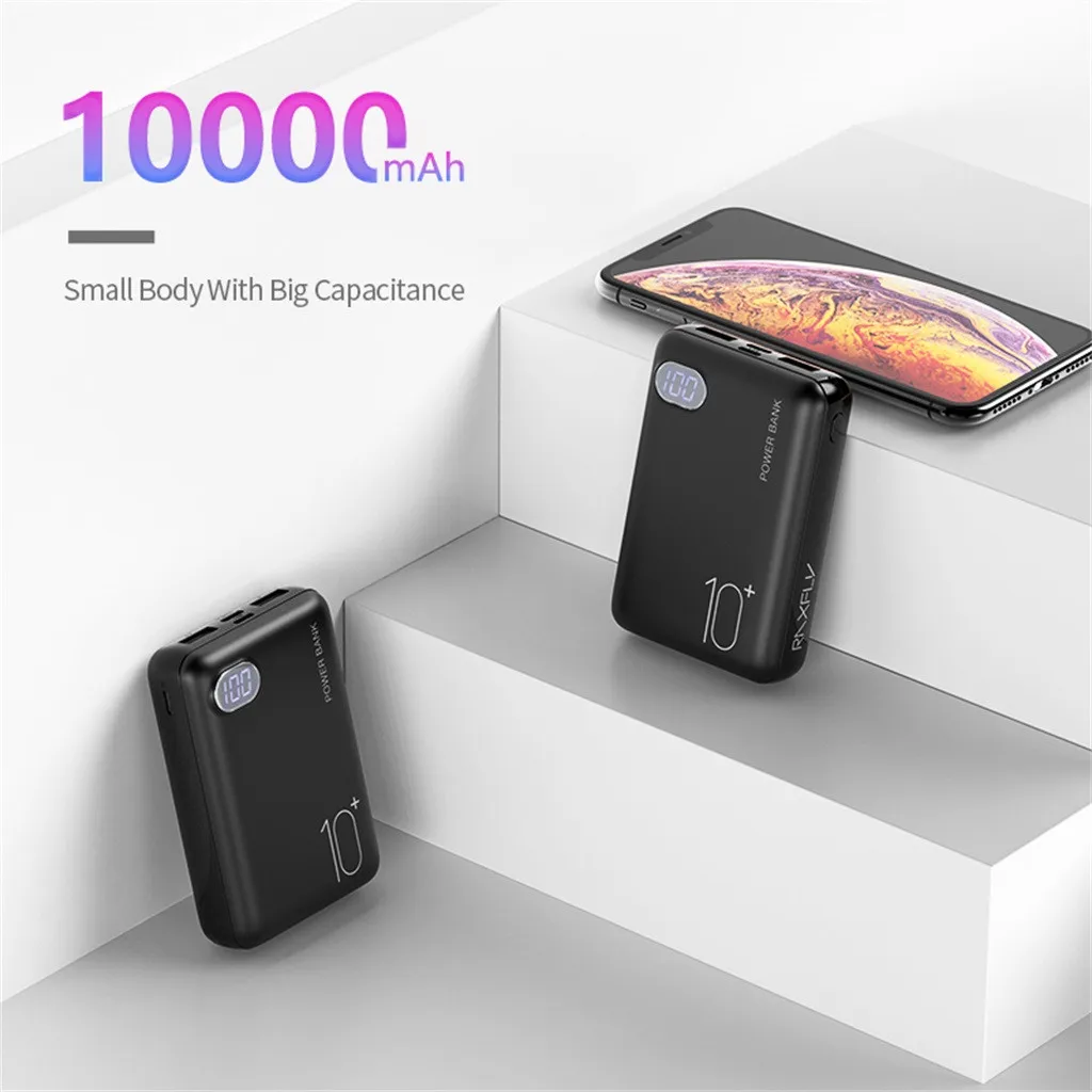 3.1A 10000mAh светодиодный блок питания двойное Портативное зарядное usb-устройство банк питания для iPhone Xiaomi Mi телефон внешний аккумулятор