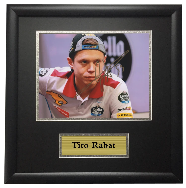 

With SA COA MOTOGP Tito Rabat Racer autographed signeded Photo Framed