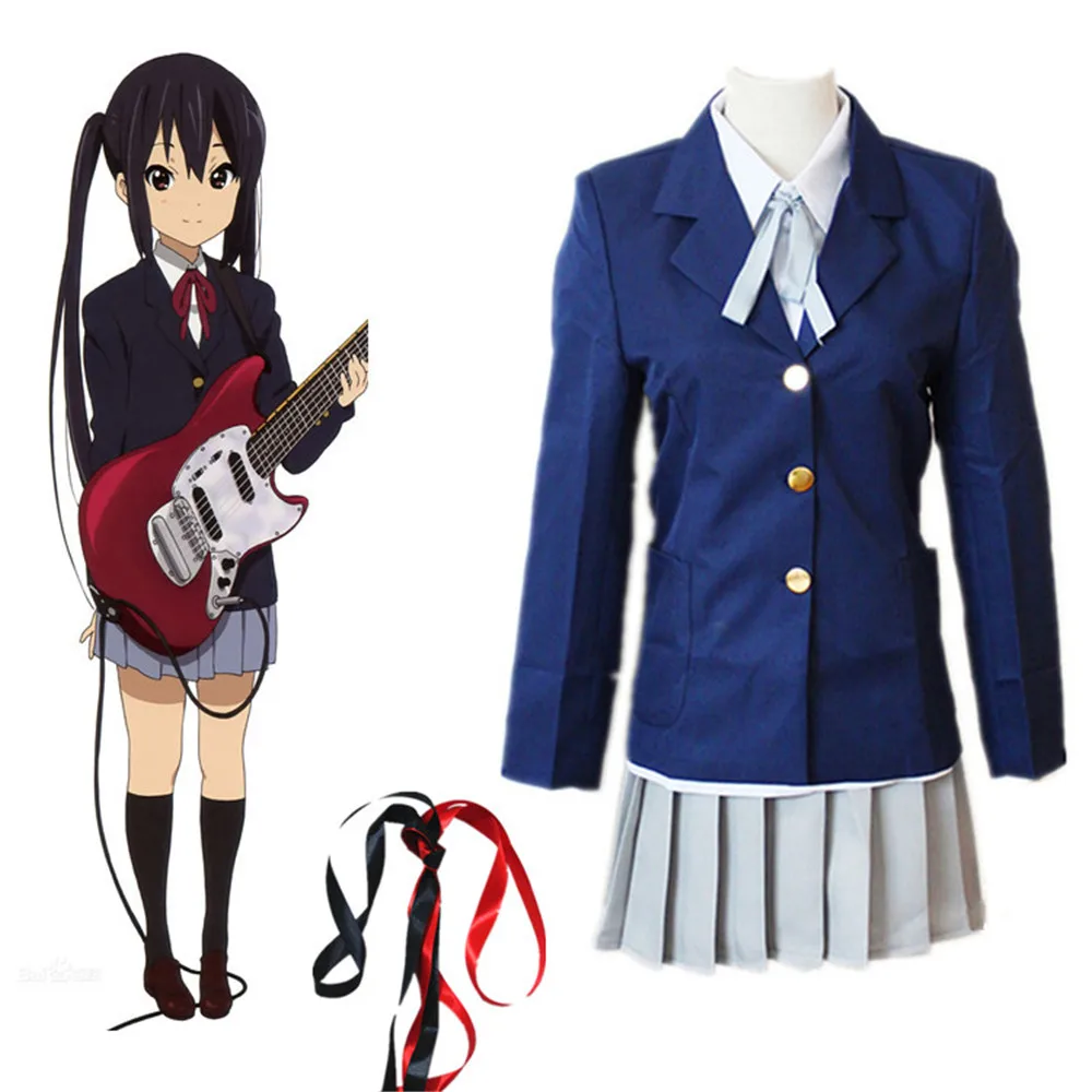 Anime K-ON! Cosplay Hirasawa Yui Girl School Uniforms Halloween party Costumes (Blazer + Shirt Skirt Necktie) | Тематическая одежда