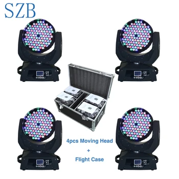 

SZB Flight Case 4psc/lot 108X3W RGBW LED Wash Moving Head Light LED Stage Lighting Moving Head /SZB-MH10803