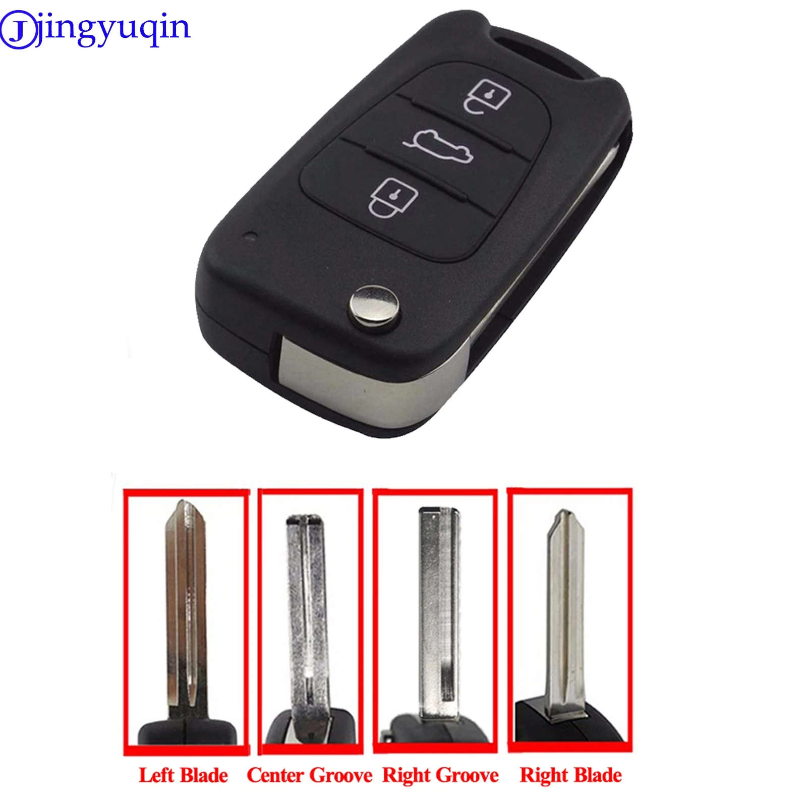 

jingyuqin 3 Buttons Flip Remote Key Shell For HYUNDAI I30 IX35 For Kia K2 K5 Car Keys Blank Case Cover