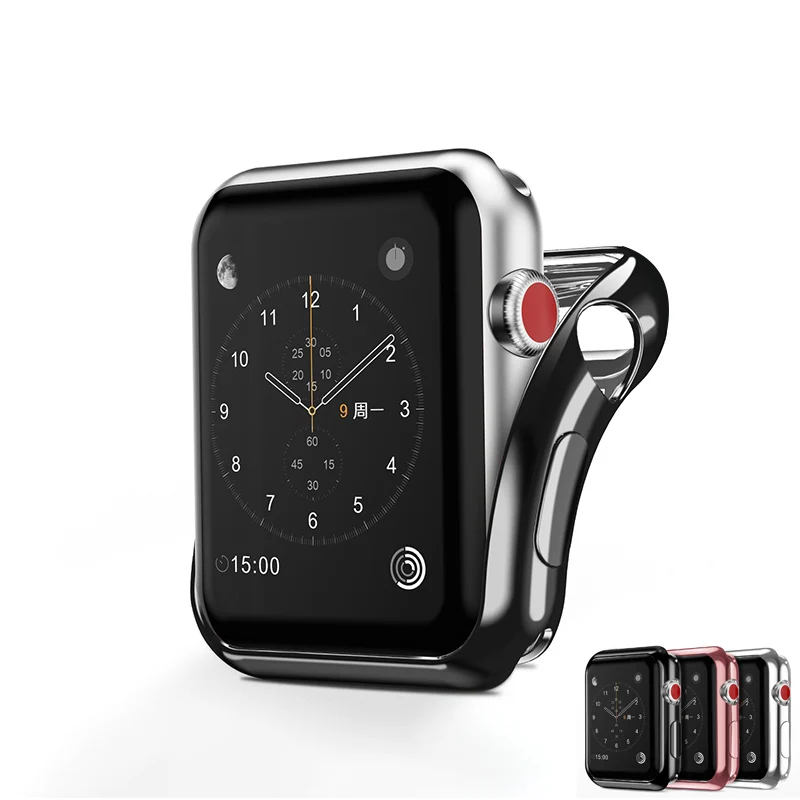 

DUX DUCIS Soft Silicone Case Cover for Apple Watch Series 3 2 Plating Protective Cover for Apple Watch Series 3 2 42mm 38mm New