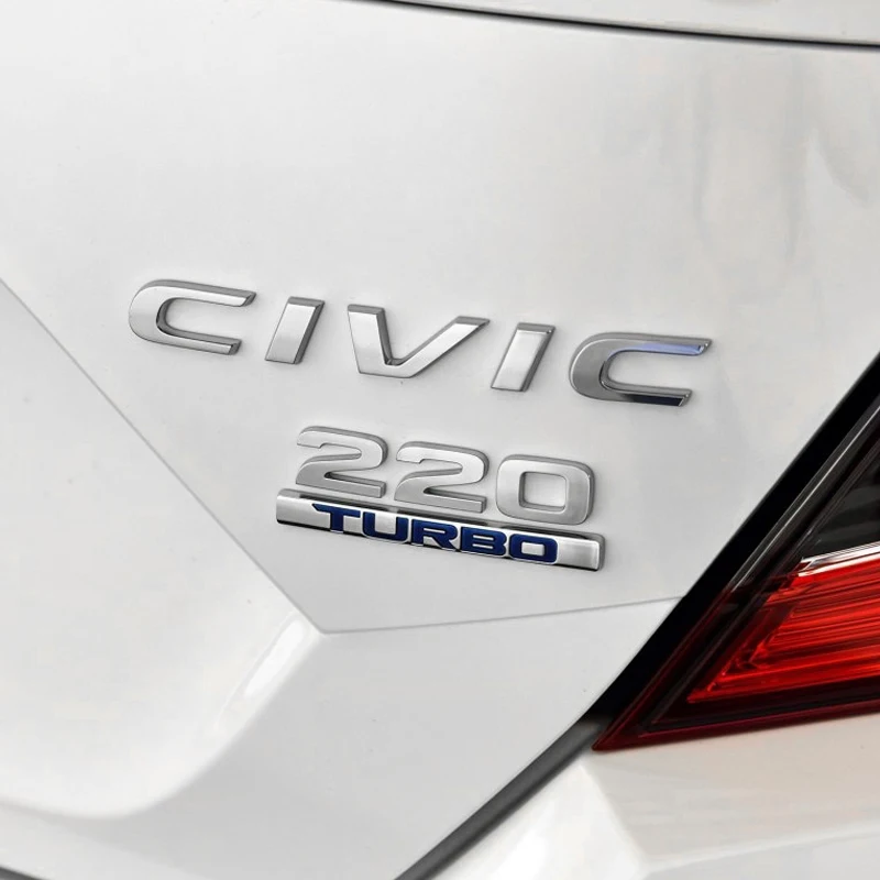 1 шт. 3D металлический 210 220 турбо автомобильный боковой крыло задний багажник эмблема значок наклейки для Honda Jed Civic, украшение автомобиля стикер s