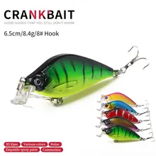 Hengjia 1 pçs laser crankbait minnow isca de pesca 6.5cm 8.4g pesca ganchos peixe wobbler enfrentar