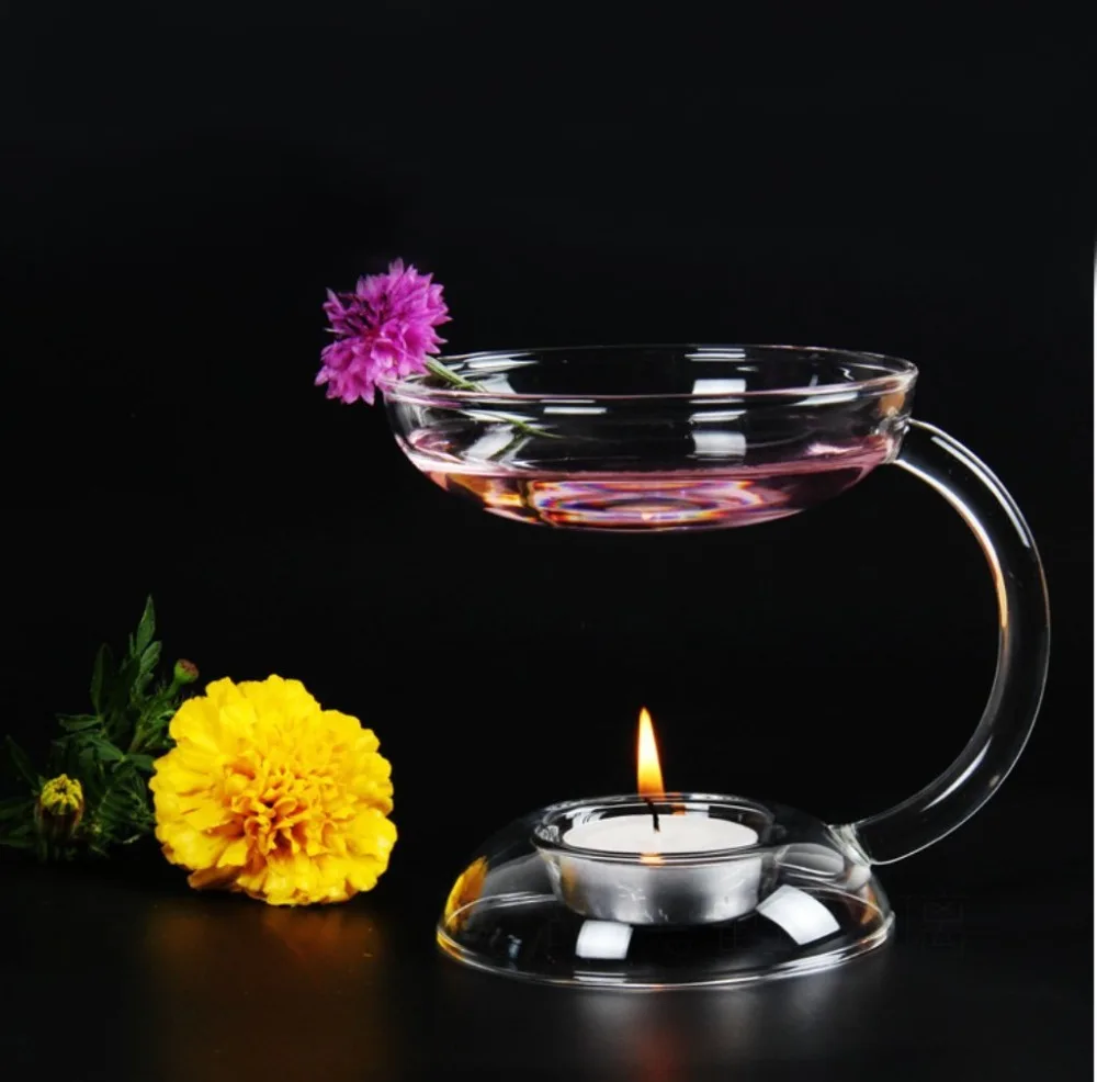 Glass Tealight Candle Tea Light Holder Aroma Oil Burner Clearin Candle